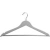 KESPER Set di 12 grucce in legno di loto con verniciatura antiscivolo, metallo, dimensioni: 44,5 cm di larghezza, colore: grigio | 67166