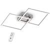 Eglo Plafoniera Led Palmaves 2, plafoniera a due in alluminio, acciaio, plastica, nichel opaco, bianco, dimmerabile, colore della luce bianco caldo - bianco freddo, luce notturna