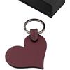 Munkiy Italy Portachiavi a Forma di Cuore in Vera Pelle - Artigianale Made in Italy - Idea Regalo Donna - San Valentino Compleanno Anniversario (Borgogna, Gift Box)