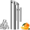 NIHUIFDPY Brocca per acqua in acciaio inossidabile con manico e protezione per il ghiaccio, caraffa antiruggine color argento per frigorifero, brocca da portata per tè freddo e bevande (1,5 L)