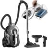 tectake® Aspirapolvere Senza Sacco 900 W, Capacità 3L, 79 dB, Aspiratore con Filtro HEPA XXL, Ideale per Pavimenti e Tappeti, Contenitore Grande per Polvere, Asta Telescopica, Accessori Inclusi