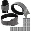 Your Day Mate Nastro a strappo con occhiello, 50 pezzi, lunghezza 25 cm, in nero, cavo in nylon, Nastro a strappo con occhiello, organizer per cavi richiudibile, fascette per cavi Chiusura