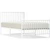 vidaXL Struttura letto con testiera e pediera in metallo bianco 100x190 cm