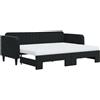 vidaXL Divano letto estraibile con materasso Nero 80x200 cm Velluto