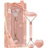 bez marki CRYSTALLOVE - Apparecchio per massaggio facciale al quarzo rosa - SET SELFLOVE