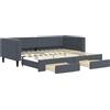 vidaXL Letto da giorno allungabile con cassetti grigio scuro 90x200 cm in velluto