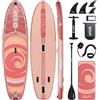 COIL Tavola da SUP COIL - Set SUP gonfiabile - Set completo da Stand Up Paddle - con pagaia - con pompa - custodia impermeabile per cellulare - Stabile - 320 cm - 158 kg - Colore pesca