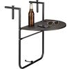Relaxdays Tavolino Pieghevole per Balcone, Salvaspazio, Tavolo da Appendere Ringhiera, PxL 60x40 cm,Simil Rattan,Marrone