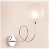 Illuminando GINA APPLIQUE CON BRACCIO FLESSIBILE ORIENTABILE SFERA IN VETRO 4 COLORI LAMPADINA ATTACCO G9 MODERNA