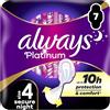 Always Platinum - Asciugamani igienici, misura 4, Secure Night, 7 asciugamani con alette, flusso abbondante notte, formato Eco, morbidi e flessibili, super assorbenti e ultra sottili