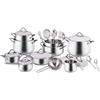 BARAZZONI Mediterranea Batteria Pentole 24 Pezzi Acciaio Inox Made in Italy