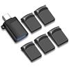 EASTBULL Confezione da 5 chiavette USB 2.0 da 8 GB, con adattatore USB-C, mini unità USB FAT32 da 8 GB, per archiviazione dati (grigio, 5 cordini, 1 adattatore)