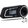 MAXTO Auricolare Bluetooth per Moto M2C 1000M 6 Riders Group Casco Sistema di Comunicazione con Schermo LCD Universale Moto Intercom Impermeabile Casco Motore Interfono FM (1 Pacchetto)