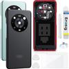 Enkeig Vetro posteriore Sostituzione per Honor Magic4 Pro Back Cover copribatteria + Kit di Riparazione(Nero)