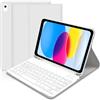 tititinita Custodia per tastiera per iPad A16 di 11a generazione 2025 e 10a generazione 2022 (11/10), copertura per tastiera Bluetooth staccabile con portamatite per iPad 11/10 generazione, grigio