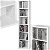 tectake® Scaffale Porta CD DVD Archiviazione 102 CD, Supporto di Archiviazione, 6 Piani, Facile da Montare, Materiale MDF con Rivestimento Plastico, Dimensioni 90 x 21 x 20 cm, Peso 5,5 kg - Bianco