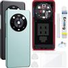 Enkeig Vetro posteriore Sostituzione per Honor Magic4 Pro Back Cover copribatteria + Kit di Riparazione(Verde)