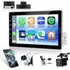 ETLFUCyber Autoradio 1 Din CarPlay con CarPlay e Android Auto, Touchscreen HD da 10,1 pollici con Bluetooth, radio FM, SWC + Telecamera di Retromarcia AHD+ Microfono