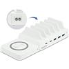 Delock Stazione di ricarica USB 6 in 1 con caricatore wireless, fino a 6 dispositivi contemporaneamente per laptop, smartphone e tablet, (2 USB-C PD + 3 USB A) da 110 W, 41450