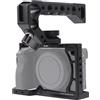 Hersmay A6500/A6400/A6300 stabilizzatore video gabbia per fotocamera con maniglia superiore per Sony A6500 A6400 A6300 A6000 A6100 Cameas DSLR Rig con cold shoe, fori di posizionamento maniglia, fori