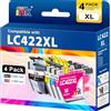 st@r ink Starink LC422XL LC-422VALXL Cartucce d'inchiostro Compatibile per Brother LC422XL LC 422 per Brother MFC-J5340DW MFC-J5345DW MFC-J5740DW MFC-J6540DW MFC-J6940DW,Nero Ciano Magenta Giallo (4 Pezzi)