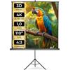 tectake® Schermo Proiettore 203x203 cm con Treppiede per Proiettore, Diagonale 110, Avvolgibile, Gain Factor1.0, Formati 1:1, 4:3, 16:9, Telo Proiettore Cinema a Casa, Ufficio, Ottimizzato HDTV e 3D