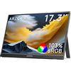 ARZOPA Monitor Portatile 17,3 Pollici con Schermo 1920x1080 FHD IPS 300 cd/m²