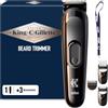 King C. Gillette Regolabarba Uomo, Senza Fili, Lame Rasoio Lunga Durata Rasoio Elettrico Barba con Testina Lavabile, 4 Pettini Regolatori, Idea Regalo Uomo