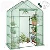 Garvee Serra da Giardino Walk-in 143x73x195 cm, Mini Serra per Piante Con 4 Scaffali in Metallo, Copertura in PE Rinforzato 140G, Impermeabile e Anti-UV, per Balcone, Terrazzo e Orto