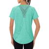 Gyabnw Maglietta Sportiva Donna Magliette Manica Corta Elastico Camicia Palestra Donna Indietro in Rete Traspirante Top Fitness Yoga Corsa Danza