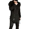 JMSUN Felpe con cappuccio da uomo con cerniera Felpe Side Lace Up Fleece Gothic Hooded Jacket