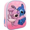 Aymax Zaino per bambini 3D Angelo e Stitch di Lilo & Stitch, 31 cm, colore rosa, multicolore
