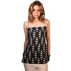 GoSriKi Kurti da donna in rayon viscosa, elegante top fantasia da donna con stampa Ikat, nero, L
