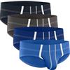 RM Real Men Real Men 0in Nylon Sport Briefs D Pouch XS 4pk Drk Blu/DrkGry/Gry/Lt Blu Mens Ball Pouch Underwear Mens Supportive Underwear Men for Testicles Men's Elephant Nose Briefs