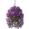 INQCMY Fiori artificiali da appendere in cesto, decorazione per patio, giardino, pianta artificiale con fodera in cocco, fiori di begonia per la decorazione di esterni e interni (viola)