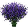 LikSoor U/D 12 fasci di fiori finti di lavanda artificiali, resistenti ai raggi UV, piante in plastica, arbusti da appendere, per interni ed esterni, decorazioni per finestre (viola)