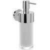Villeroy & Boch Elements - Dispenser per sapone Tender, dispenser per sapone per bagno per montaggio a parete, dispenser per sapone in vetro satinato con supporto in zinco, capacità 230ml, cromato