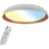 Briloner - Plafoniera LED con effetto cielo stellato, 48 W e 5200 lm, CCT, dimmerabile, telecomando, lampada per zona giorno, plafoniera camera da letto, 51 x 7,5 cm, grigio caldo coffee