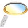 BRILONER - Plafoniera LED con telecomando, 24 W e 2600 lm, CCT, dimmerabile, lampada per zona giorno, plafoniera camera da letto, plafoniere, lampadario, 43 x 8 cm, nero oro