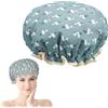 KIMHOME Cuffia da doccia impermeabile, riutilizzabile per donne, uomini e bambini, fascia elastica larga, essenziale per la cura dei capelli
