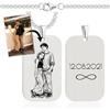 Lumari Gold Collana con foto personalizzata, con incisione, ciondolo con scritta in lingua inglese Dog, regalo personalizzato per uomo e donna, 25x42 mm, Acciaio inossidabile