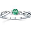 SILVEGO Anello da Donna in Argento 925 con Vero Smeraldo Verde e Zirconia Cubica