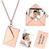 INBLUE Collana con Medaglione Personalizzato per Donna Ciondolo con Messaggio Segreto Lettera d'Amore Collana con Busta Personalizzata con Foto Gioielli per Coppie Regali per Mamma Moglie Amica - B3