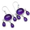 Silver Palace Orecchini Pendenti in Argento Sterling 925 con Ametista Naturale da Donna