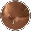 TINGN Collana da donna con perle d'oro, placcata in oro 14 carati, elegante collana con ciondolo di perle, collana girocollo di alta qualità, per donna e donna, 16 inches, Rame