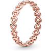 PANDORA Anello con fascia di cuori placcato in oro rosa 14k, 60