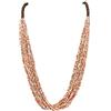 BOCAR Collana Statement Lunga Multistrato Artigianale con Perline in Acrilico e Legno, Stile Bohemiano per Donna, Con Scatola Regalo (NK-10407=blazing orange)