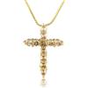 Halukakah Collana Pendente Croce per Ragazzi, 1,0ct Diamanti Coltivati in Laboratorio, Placcato in Oro Giallo 18K Argento Sterling 925, Catena a Scatola 45cm, Gioielli Religiosi di Lusso per 5-16 Anni