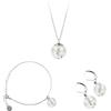 Gioielli Botanici® Parure Donna | Collana Maglie Elegance + Bracciale + Orecchini con Fiori Veri Essiccati in Ampolla di Vetro | Acciaio Inox AISI 316 | Made Italy