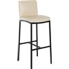 CLP Sgabello Bar con schienale Freeport, sgabello imbottito, moderno con struttura in metallo nero opaco e poggiapiedi Colore crema Materiale Ecopelle